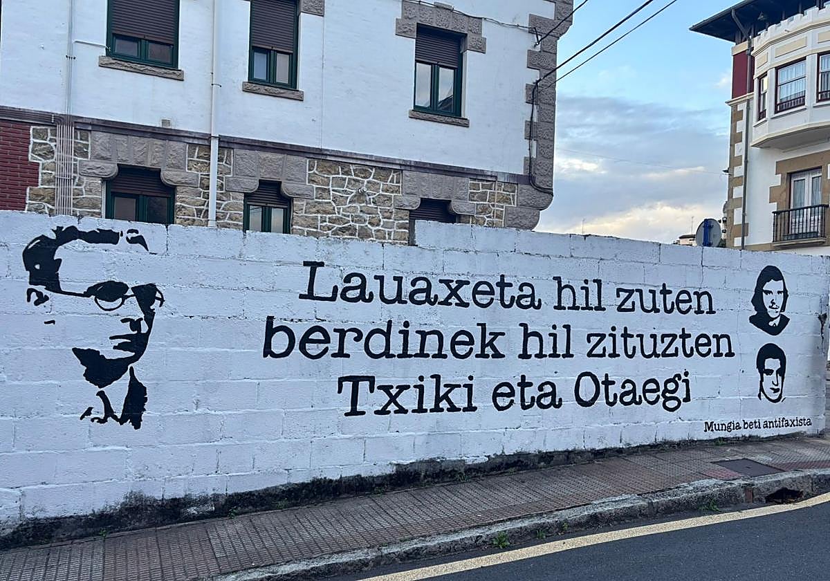 Imagen del mural aparecido esta semana en Mungia.