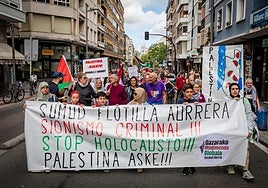 Cientos de manifestantes se han concentrado en Vitoria por la lucha palestina