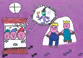 Las ilustraciones de los cuentos las hacen los alumnos.