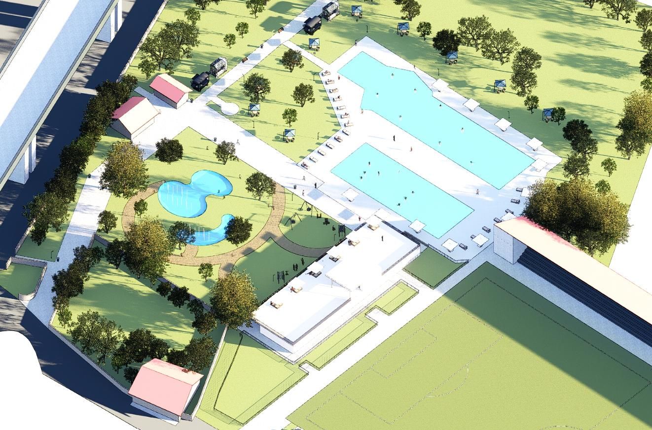 Infografía del proyecto de las piscinas de Tabira.