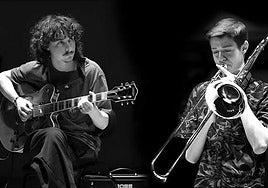 Markos García (guitarra) y Asier Gutiérrez (trombón).