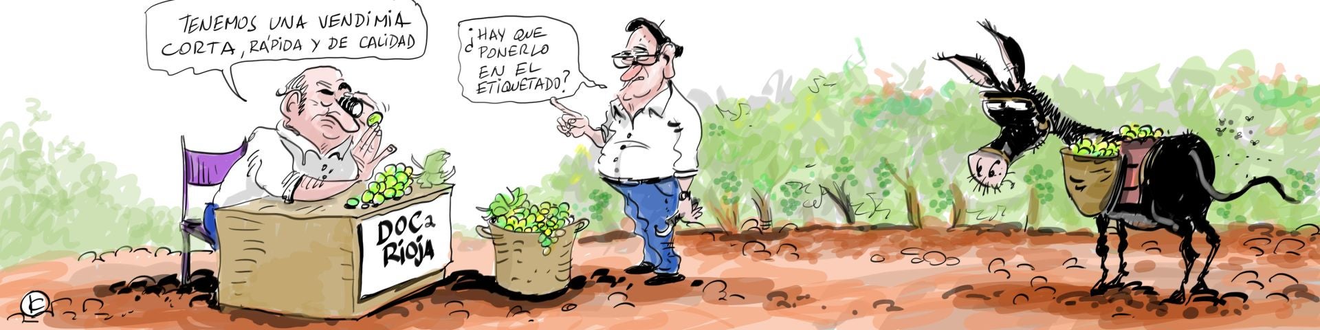 La viñeta de Cerrajería sobre la vendimia en Rioja Alavesa