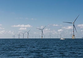 Parque eólico marino construido por Iberdrola en Francia.