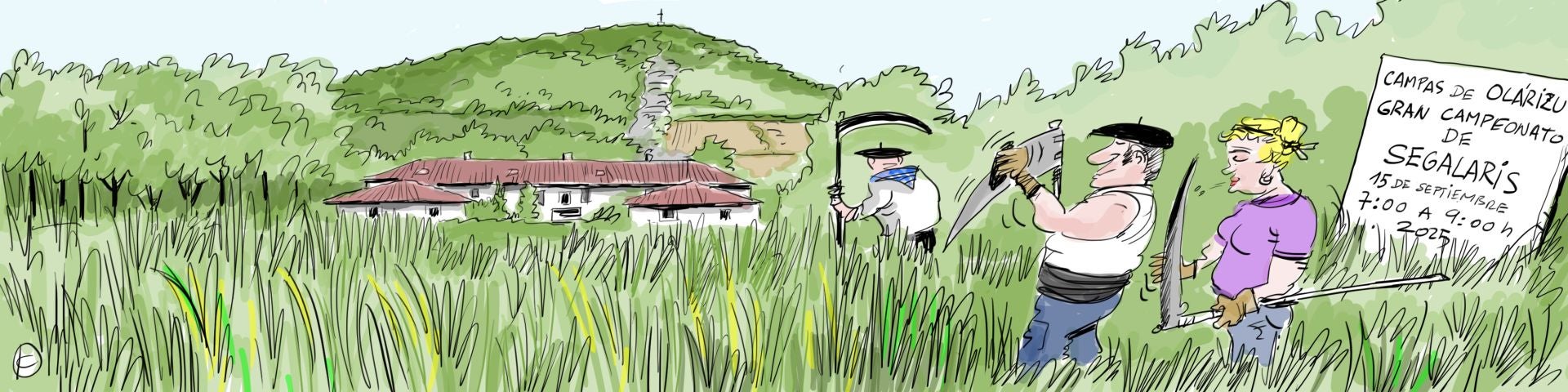 La viñeta de Cerrajería sobre el estado de las campas para la romería de Olárizu