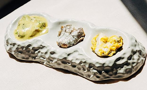 Kokotxa al pilpil, a la parrilla y rebozada.