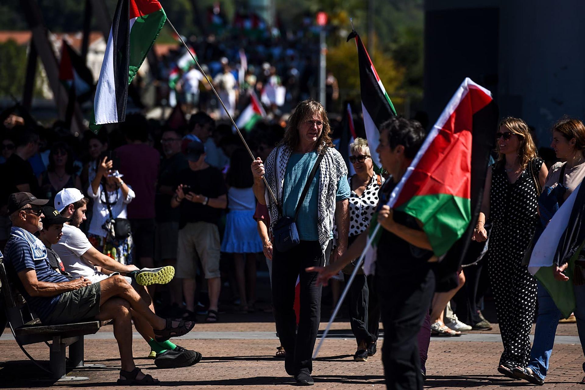 La protesta a favor de Palestina, en imágenes