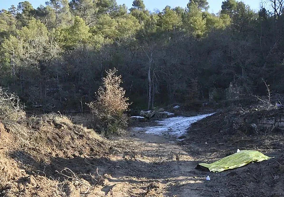 El cuerpo de Coromina en el paraje en el que fue ejecutado.