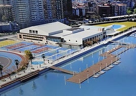 Infografía de la playa urbana que se prevé habilitar en Santurtzi de cara al próximo verano.