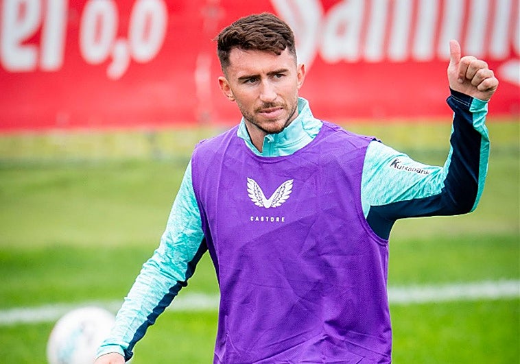 Laporte se ha ejercitado este viernes por primera vez con sus nuevos compañeros.