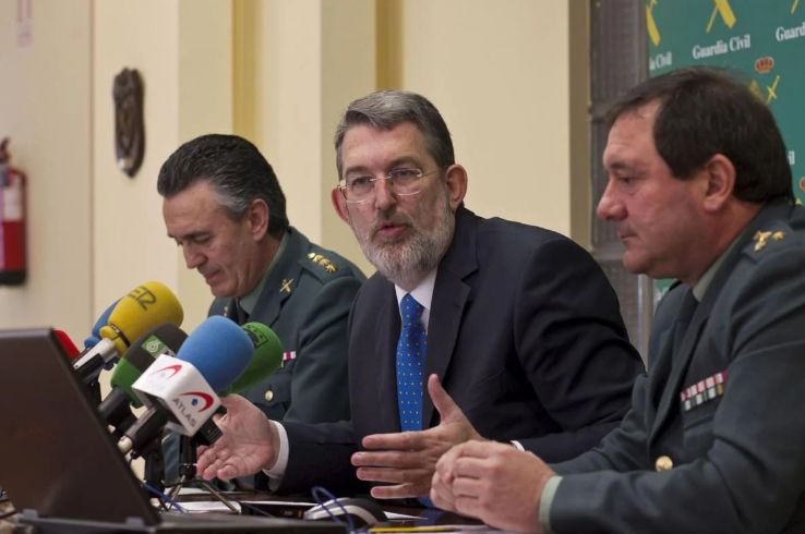 Agustín Ibañez, durante una comparecencia de prensa durante su etapa como delegado del Gobierno en Cantabria.