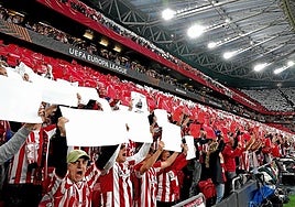 San Mamés, durante uno de los partidos de la Europa League del pasado curso.