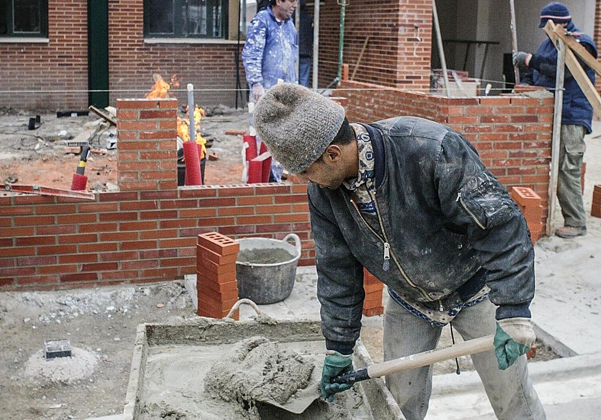 Una vivienda en construcción en Nanclares.