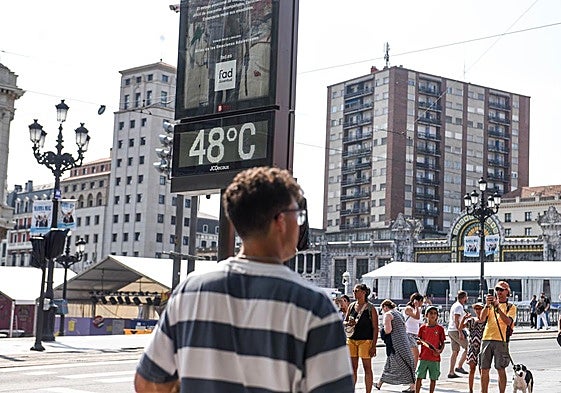Una jornada calurosa de este verano en Bilbao.