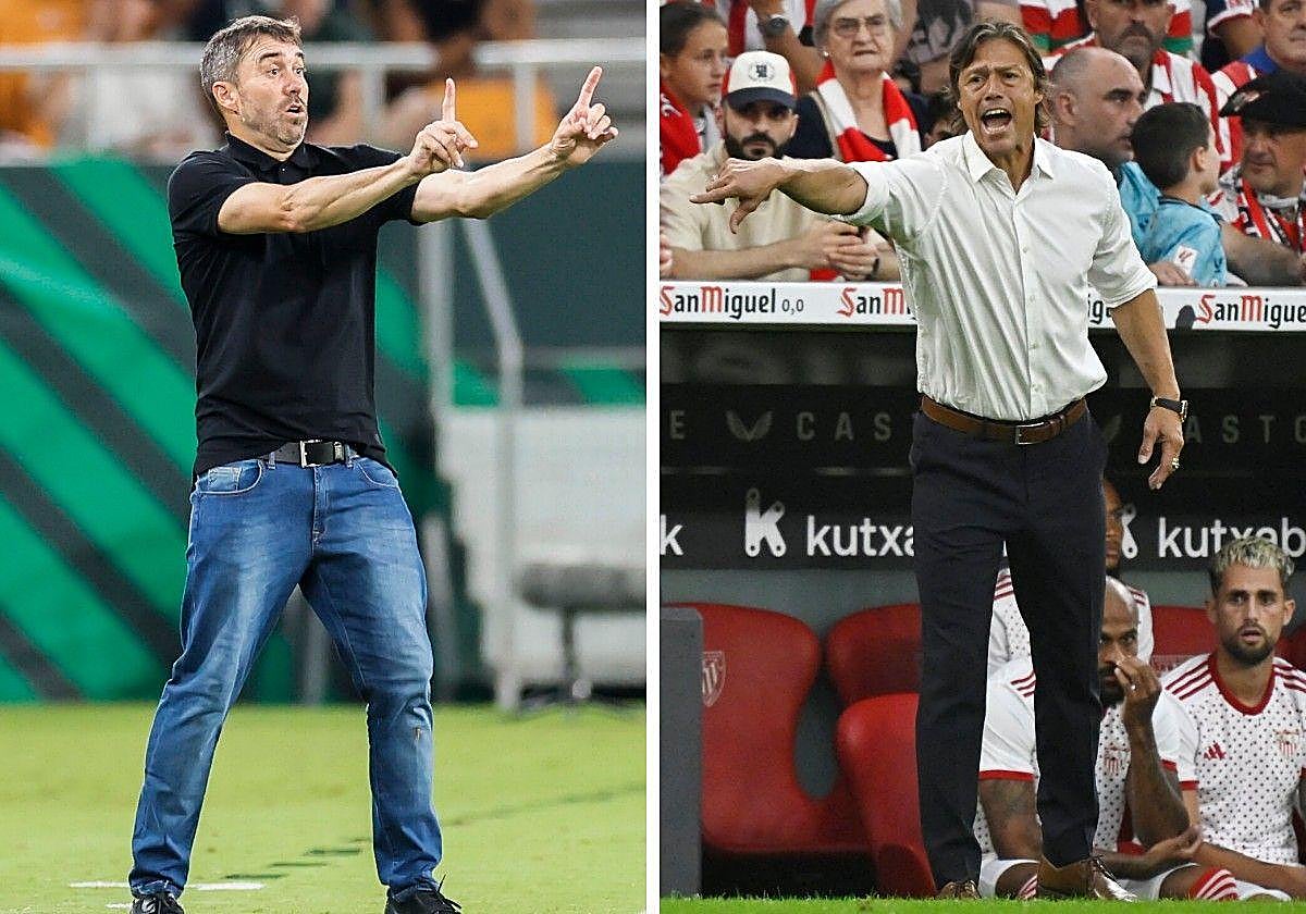 Coudet y Almeyda, en sendos partidos de esta temporada.