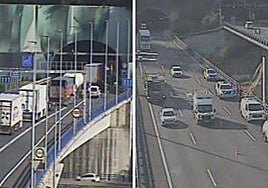 Finalizan las retenciones en la Supersur en Bilbao tras un accidente entre dos vehículos
