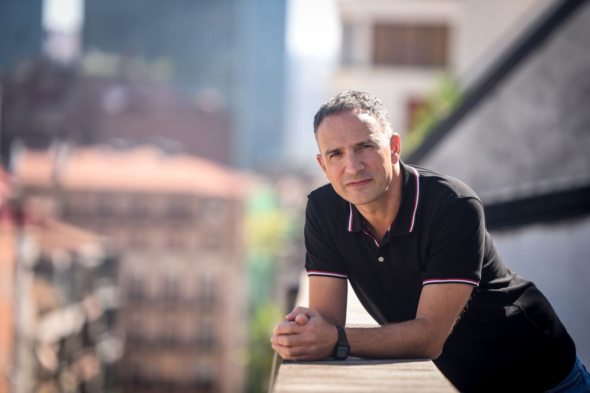 Mitxel Lakuntza en la sede que ELA tiene en Bilbao.