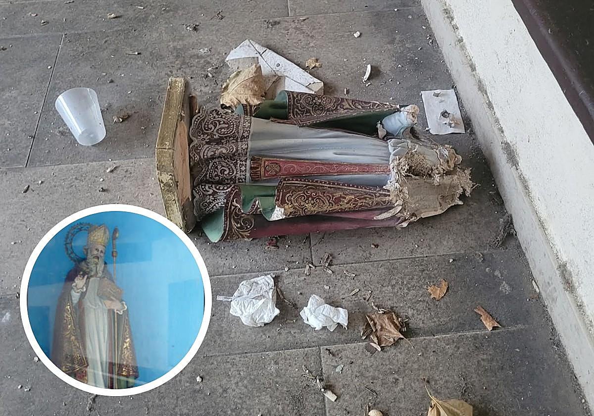 Imagen de la figura antes y depués de ser vandalizada. e. c.