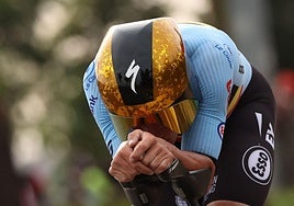 Evenepoel, durante la crono del Mundial.