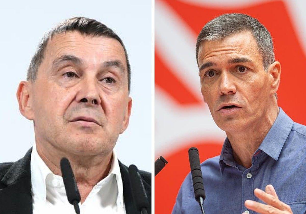 Arnaldo Otegi y Pedro Sánchez.