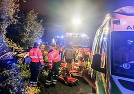 Accidente que le costó la vida a dos jóvenes en Okondo a primeros de mes.