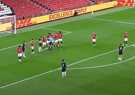 La falta que ha supuesto el gol del Athletic