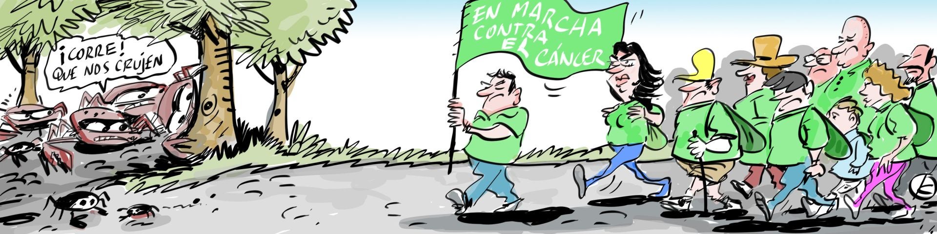 La viñeta de Cerrajería sobre la marcha contra el cáncer