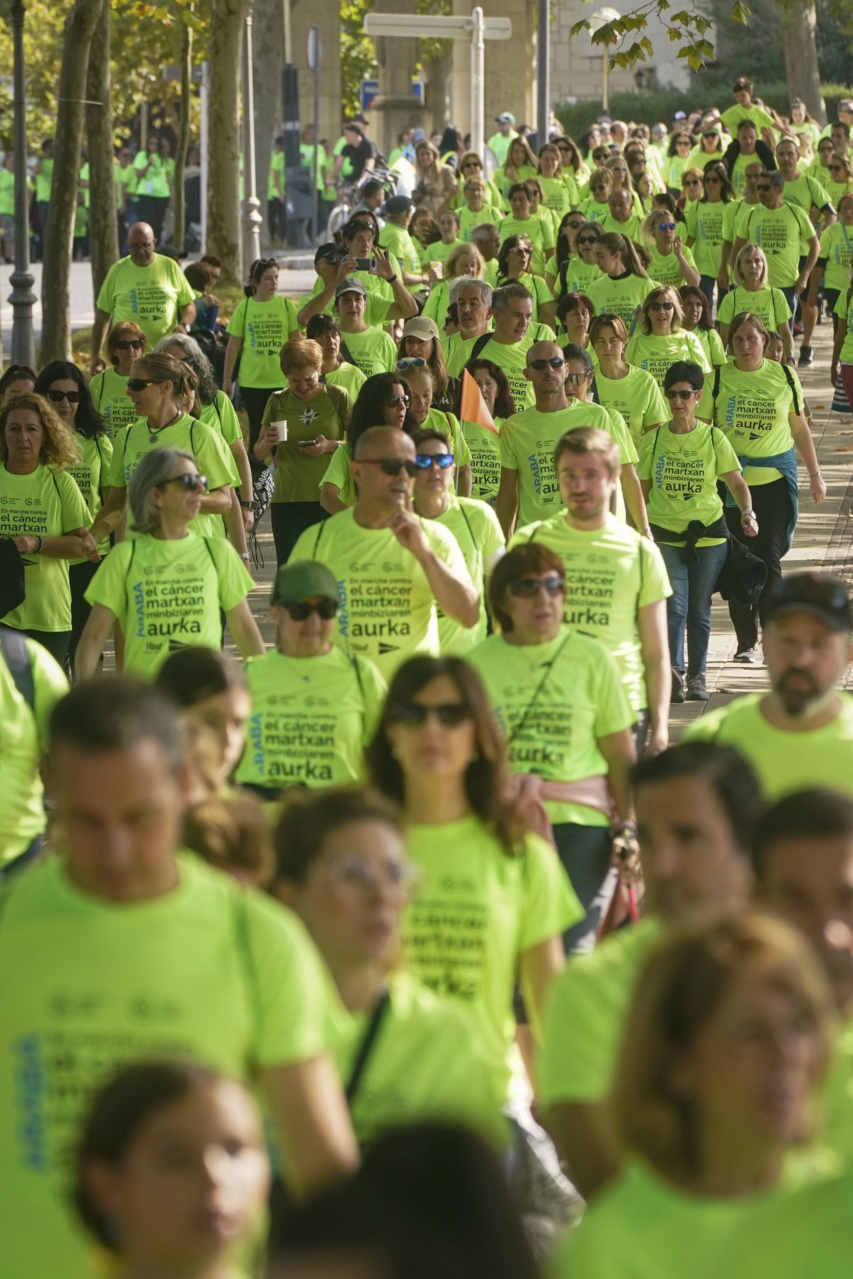 La marea verde contra el cáncer toma Vitoria