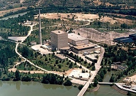 Visión aérea de la central que se está desmantelando.