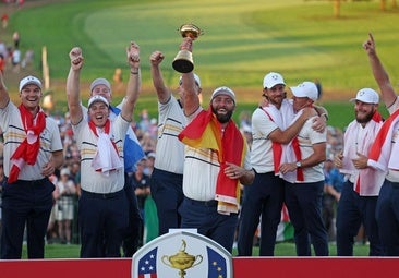 La Europa de Rahm sufre pero triunfa en Nueva York para levantar su decimocuarta Ryder