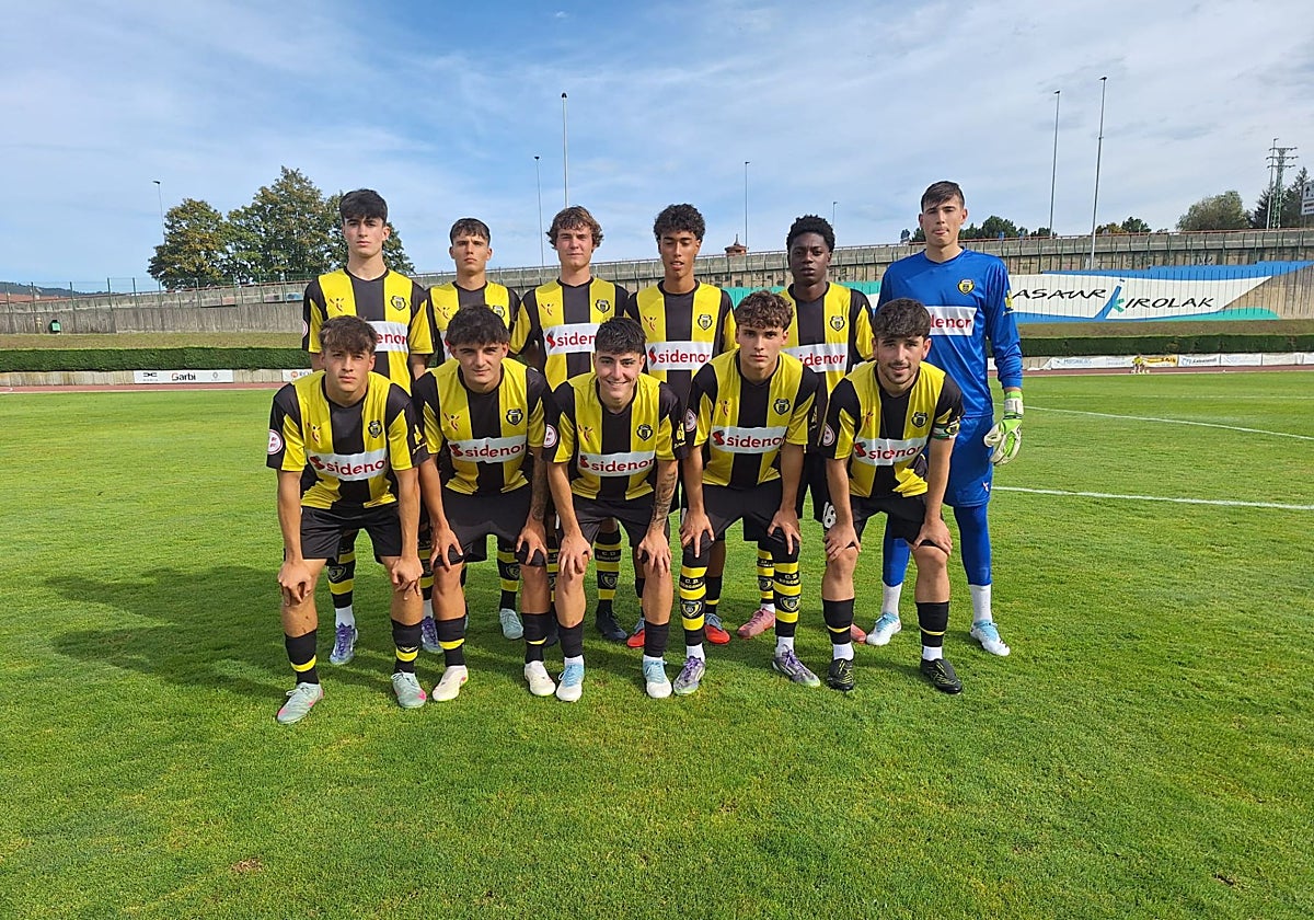 El último once inicial del Basconia que perdió por 1-2 contra el Deportivo Aragón.