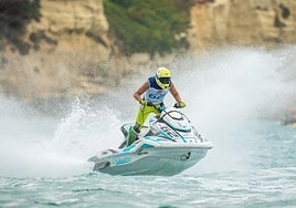 Ian Traba, durante una de las mangas del Mundial disputado en la localidad italiana de Torre dell'Orso.