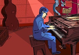 'Dispararon al pianista' filmaren fotograma bat.