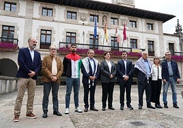 Representantes de las federaciones vasca y palestina, del Athletic, la Real Sociedad y el Alavés.