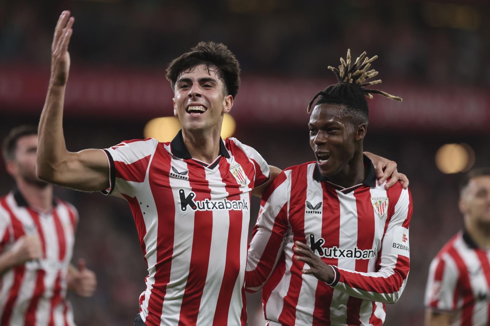 Rego celebrando su primera diana junto a Nico Williams.