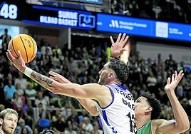 Petrasek deja una bandeja ante el Unicaja.