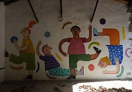Mural del campamento de Bernedo que se encuentra en el centro de la polémica.