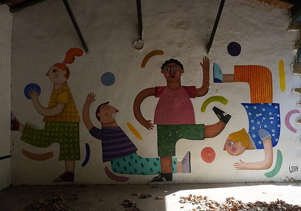Mural del campamento de Bernedo que se encuentra en el centro de la polémica.