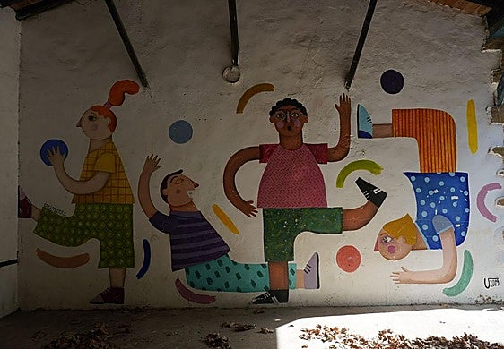 Imagen del recinto en el que celebraban las colonias de Bernedo.