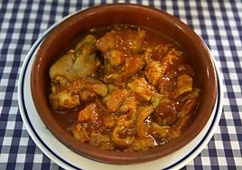 Cazuela de callos del restaurante Bikandi Etxea.