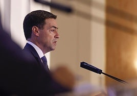 El lehendakari Imanol Pradales durante su intervención este miércoles en el Fórum Europa en Madrid