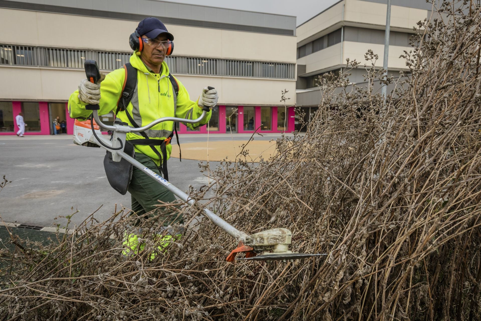 Las imágenes de la vuelta al trabajo de los jardineros de Vitoria