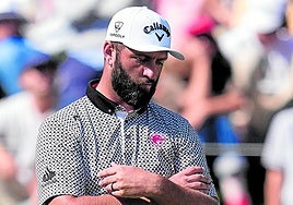 Jon Rahm, ayer con gesto muy serio en la tercera jornada del Open de España.