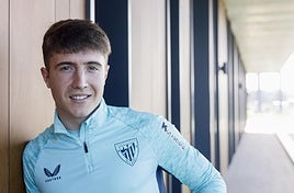 El futbolista de Bermeo, en Lezama.