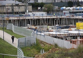 Obras en una promoción de viviendas en Barakaldo.