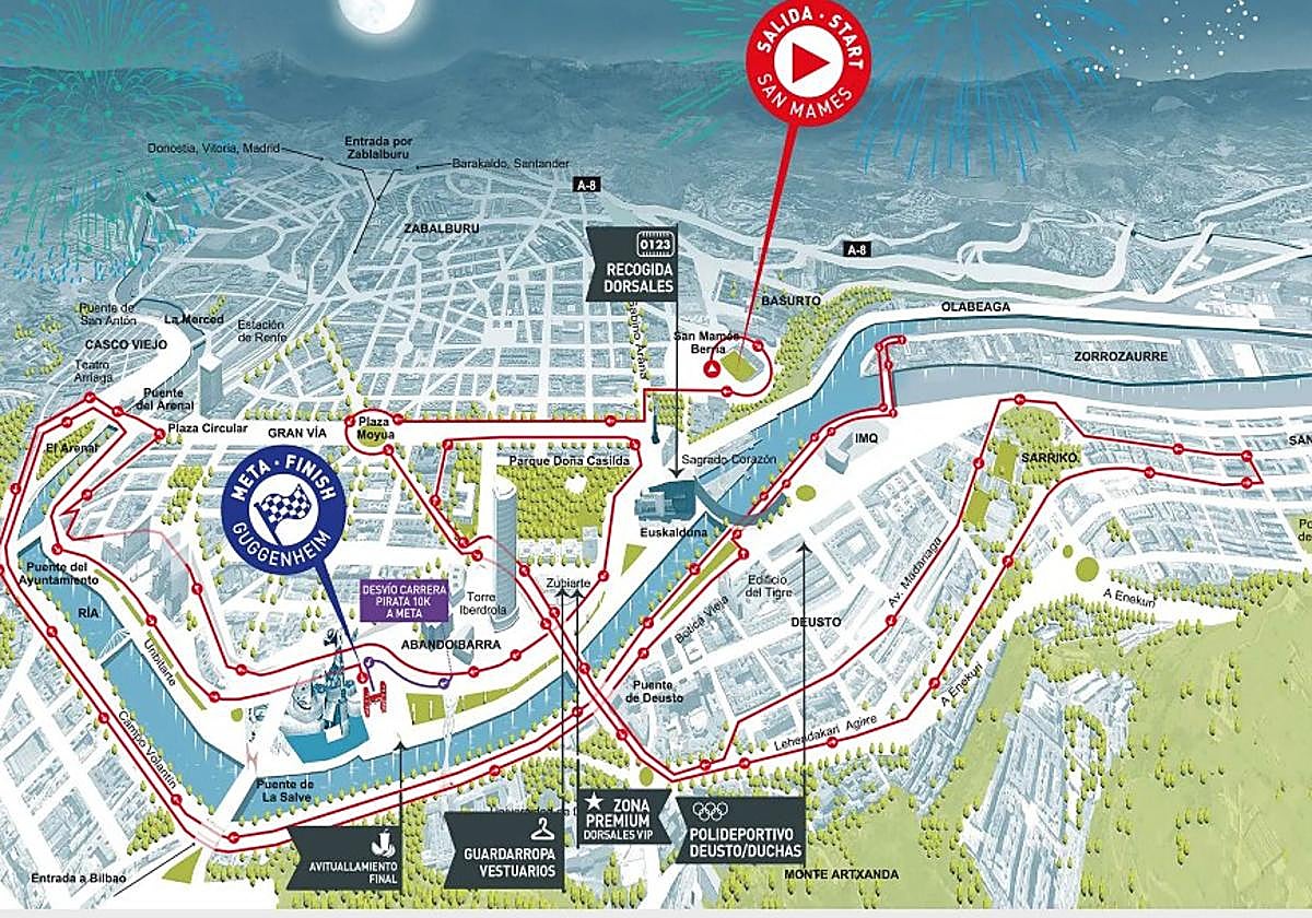 Estos son los cortes de tráfico previstos para hoy por la 'Bilbao Night Running'