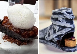 Los pintxos de los bares Toloño (izquierda) y Dólar (derecha).