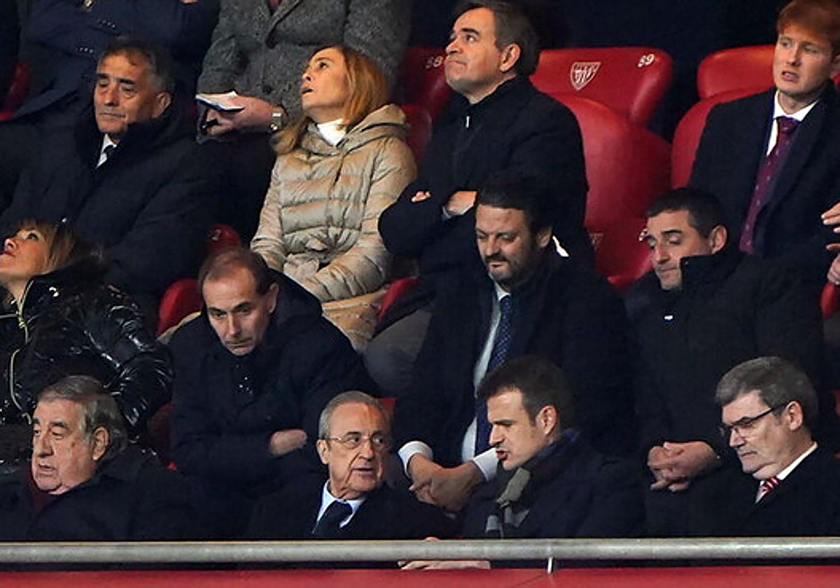 Jon Uriarte y Florentino Pérez, también en la Comisión Delegada, en San Mamés.