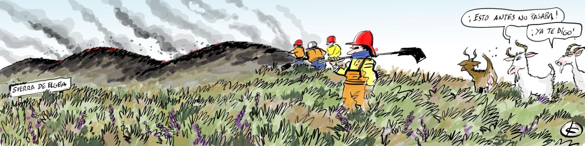 La viñeta de Cerrajería sobre el incendio en la Sierra de Elgea