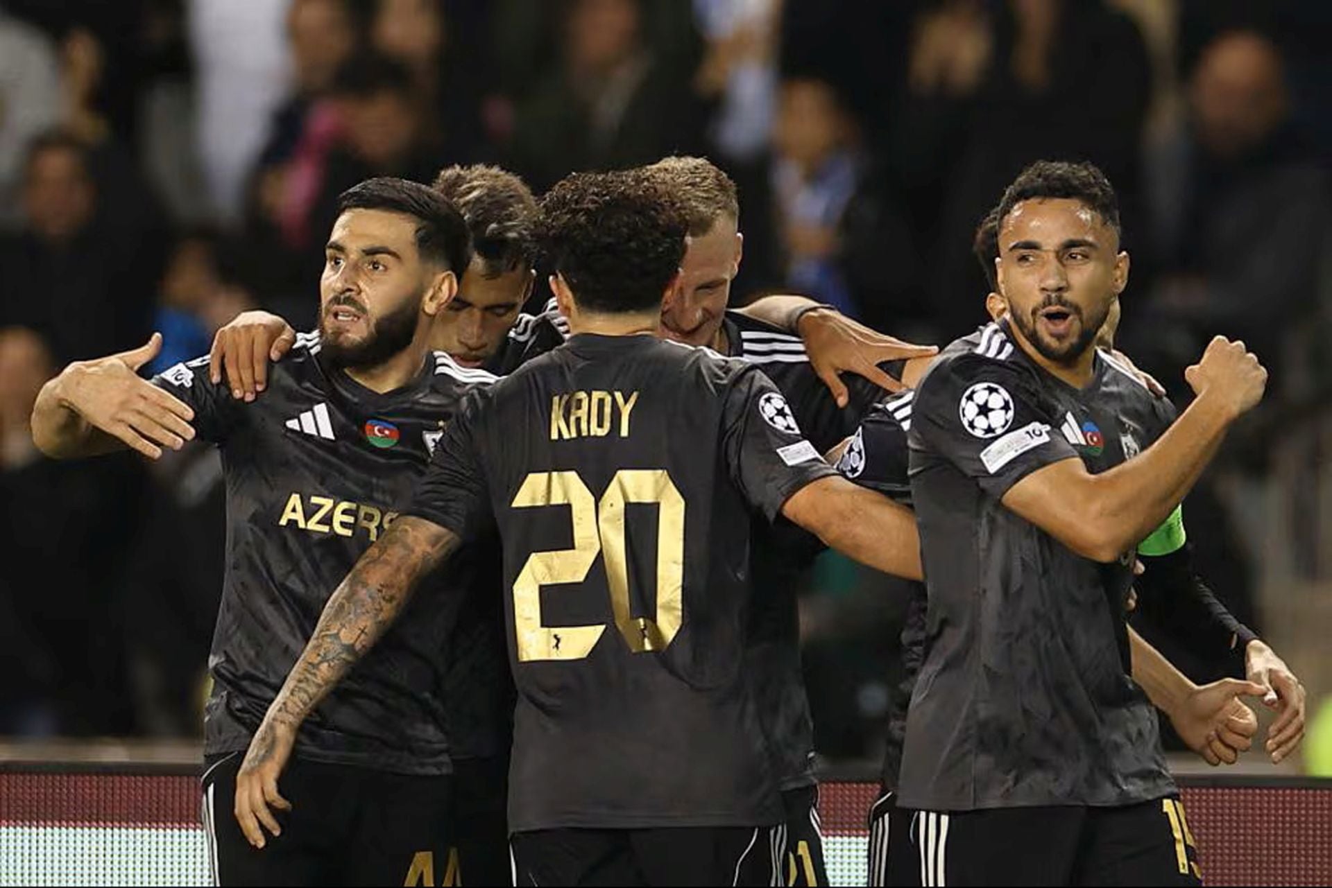 Los jugadores del Qarabag celebran un gol en Champions.