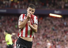 Guruzeta, protagonista del encuentro con sus dos goles.